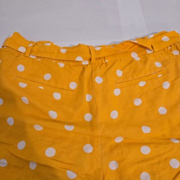 LOFT Yellow Polka Dot Linen Blend Shorts Women’s Summer Casual Size M - Picture 3 of 5